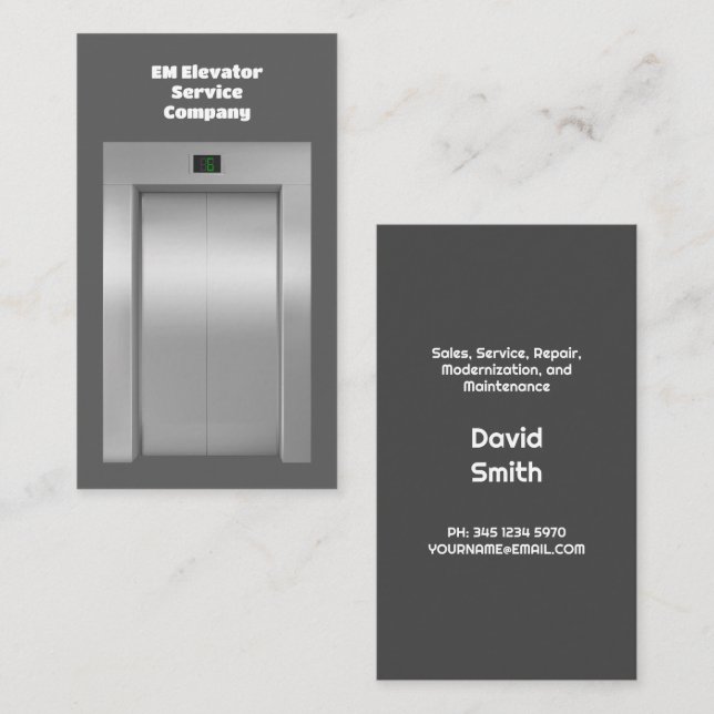 Elevator Services Business Card (Front/Back)