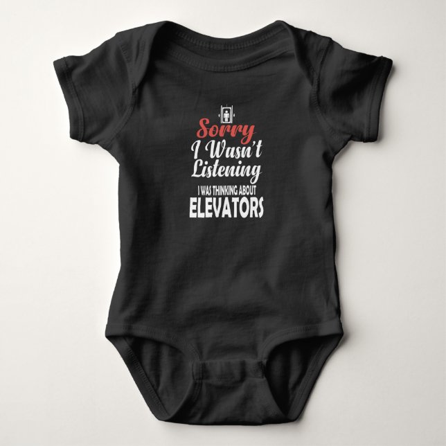 Elevator Technician Gifts Men Elevator Baby Bodysuit (Front)