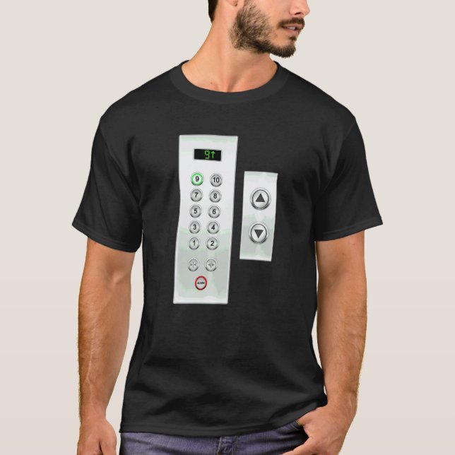 Elevators Lift I Elevator Buttons I Elevator Mecha T-Shirt (Front)