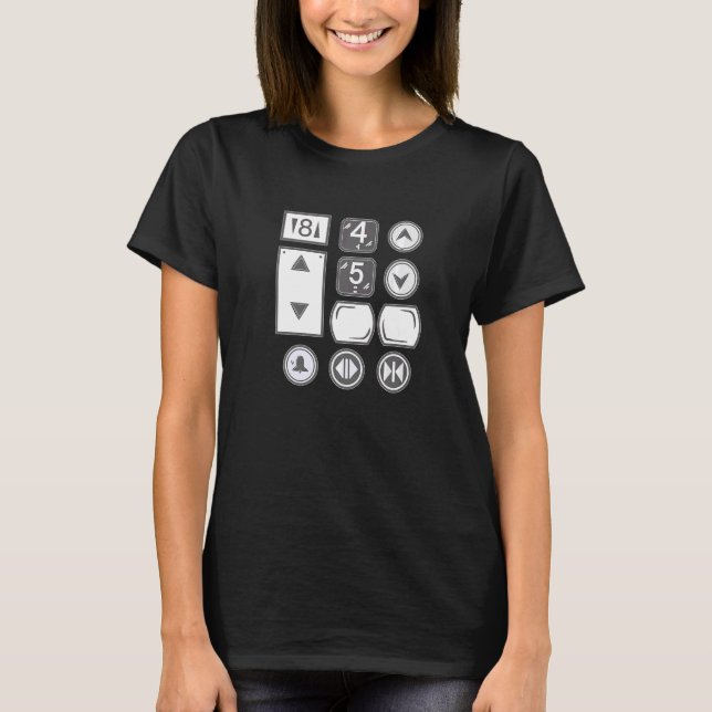 Elevators Lift I Elevator Buttons I Elevator Mecha T-Shirt (Front)