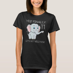 Eleven 11th Birthday Party Cake Elephant Zookeeper T-Shirt