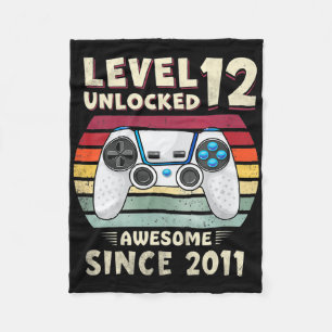 Eleven 11yr Bday Boy Funny Gamer 11th 11 Year Old  Fleece Blanket