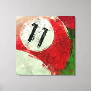 Eleven Ball Billiards Abstract Canvas Print