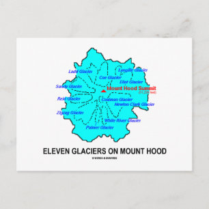 Eleven Glaciers On Mount Hood (Geology Map) Postcard