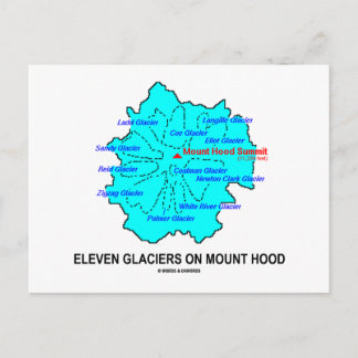 Eleven Glaciers On Mount Hood (Geology Map) Postcard