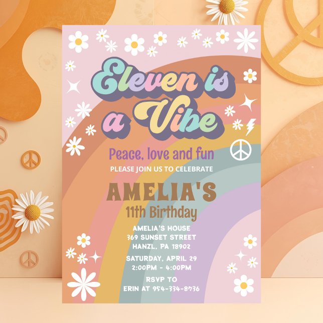 Eleven is a vibe birthday invitation (Creator Uploaded)