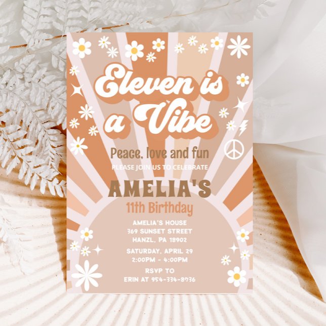 Eleven is a vibe birthday invitation (Creator Uploaded)