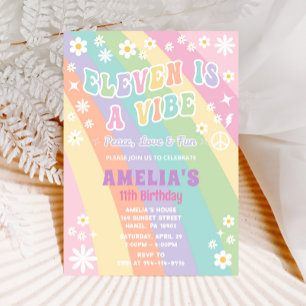 Eleven is a vibe birthday invitation