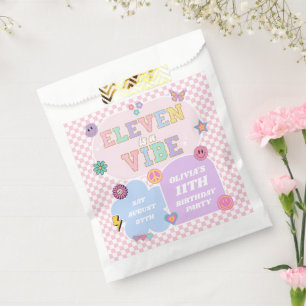 Eleven Is A Vibe Preppy Patch 11th Birthday Party Favour Bags