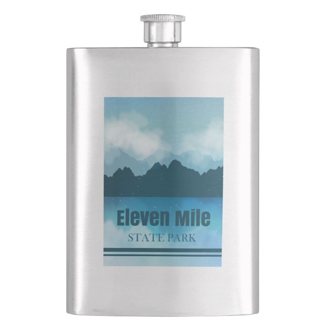 Eleven Mile State Park Colorado Reflection Hip Flask (Front)