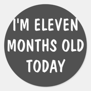 ELEVEN Month Old Baby Classic Round Sticker