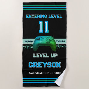 Eleven! Perfect 11 Year old Birthday Beach Towel