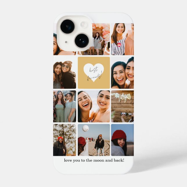 Eleven Photo Collage Best Friend Happy Birthday iPhone Case (Back)
