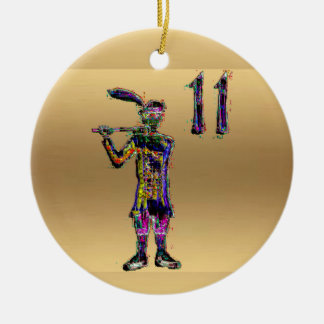 Eleven pipers piping gold Christmas Decoration