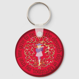 Eleven pipers piping key ring