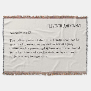 Eleventh Amendment Constitution Bill of Rights Throw Blanket