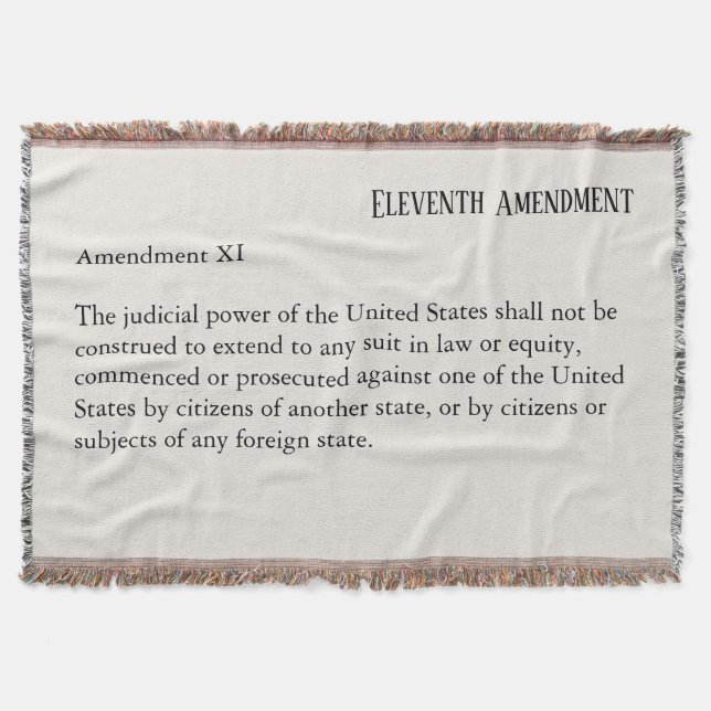 Eleventh Amendment Constitution Bill of Rights Throw Blanket (Front)