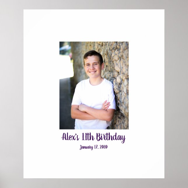 eleventh birthday 11th Sign In Party Board 11 (Front)