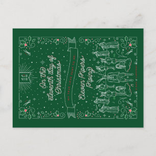 ELEVENTH DAY OF CHRISTMAS / Christmas Postcard