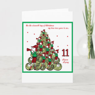 Eleventh Day of Christmas Holiday Card