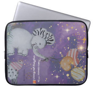 "Eleze Elephant & Polka Hen" Boganhues Print Laptop Sleeve