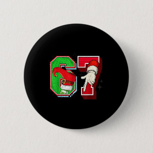 Elf 6 7 Christmas Santa Trendy Meme Six Seven Twee 6 Cm Round Badge