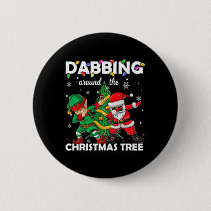 Elf & Dabbing Santa Kids Boys Men Claus Dab Xm 6 Cm Round Badge