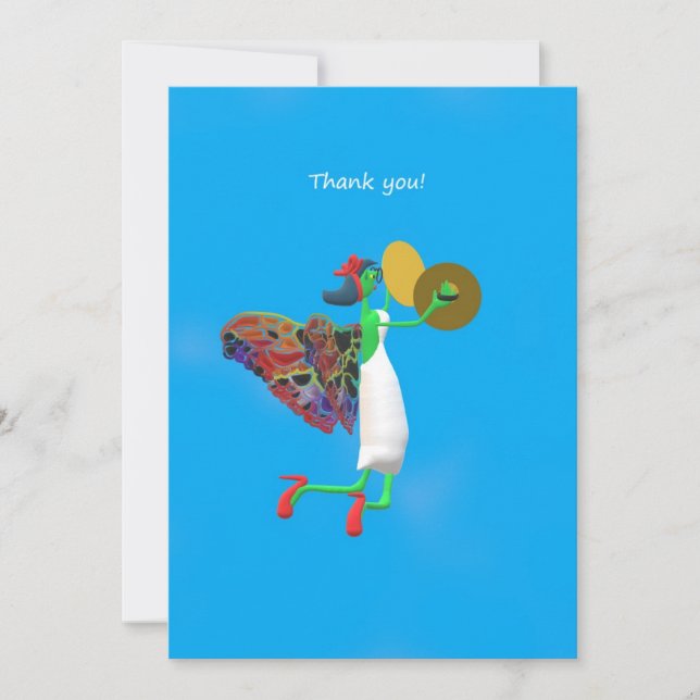 Elf and Cymbols Thank You Card (Front)