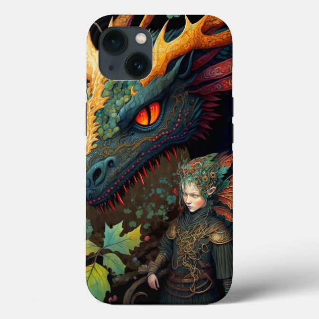 Elf And Dragon Fantasy Art Case-Mate iPhone Case (Back)