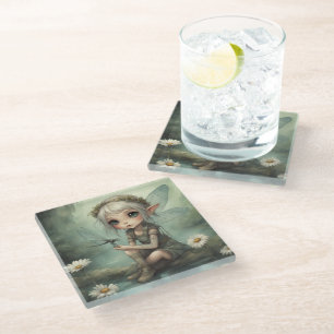 Elf and Dragonfly 5 Glass Coaster