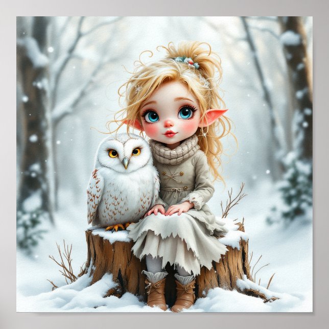 Elf and Snow Owl  Poster (Front)