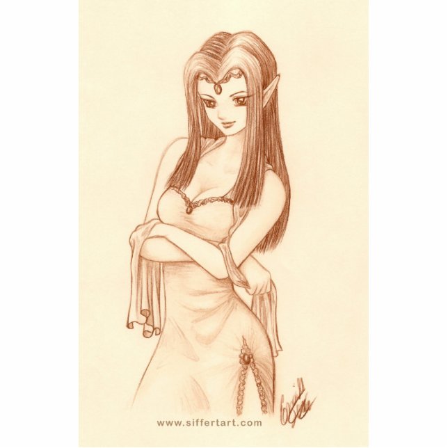 Elf (anime style) standing photo sculpture (Front)