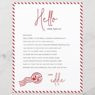 Elf Arrival Letter Hello From your Elf Note