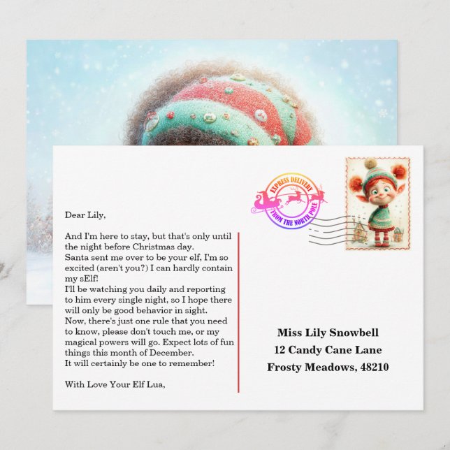 Elf Arrival Letter | North Pole Welcome Message Invitation (Front/Back)