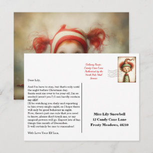 Elf Arrival Letter   North Pole Welcome Message Postcard