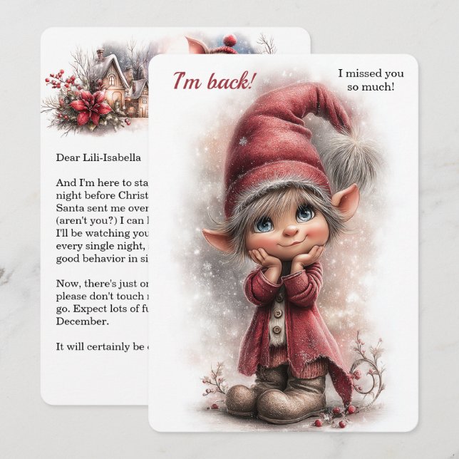 Elf Arrival Letter | Special Delivery from the Nor Holiday Card (Front/Back)