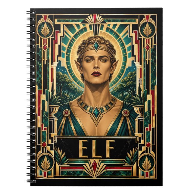 Elf, Art Deco Mythical Notebook (Front)