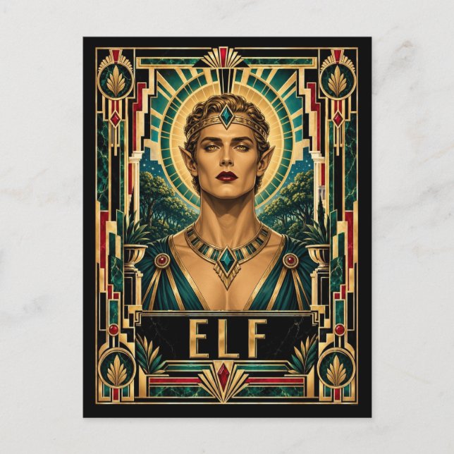 Elf, Art Deco Mythical Postcard (Front)