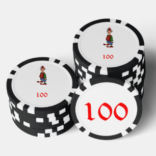 Elf At Attention black 100 striped poker chip