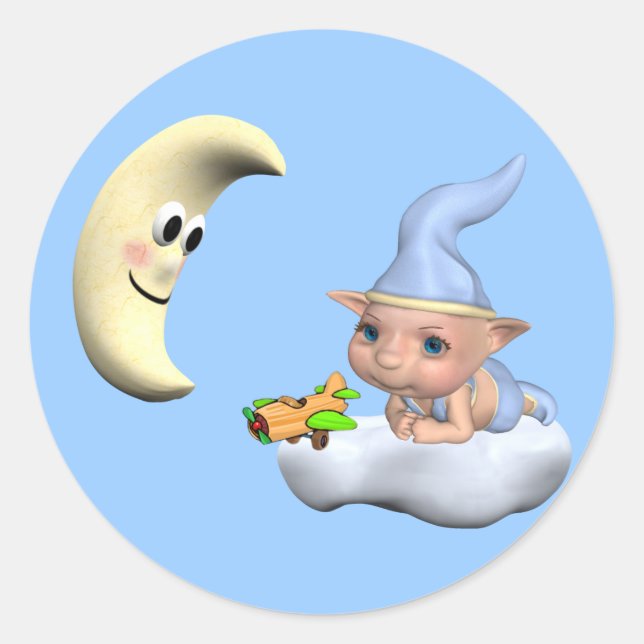 elf baby2 classic round sticker (Front)