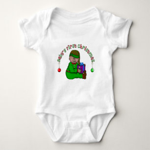 Elf Baby African American 1st Christmas Bodysuit