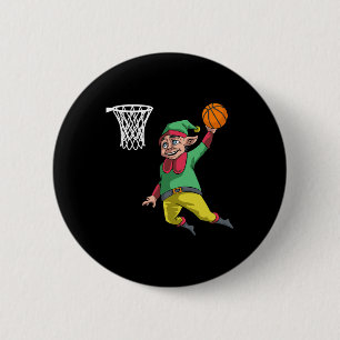 Elf Basketball Christmas Slam Dunk Gif Pbv  6 Cm Round Badge