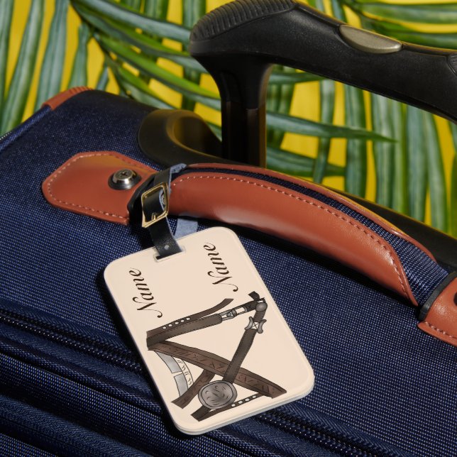 Elf Belt, personalized Luggage Tag (Front Insitu 1)