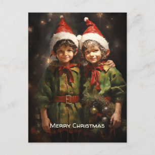 Elf Bestie Friends Holiday Postcard