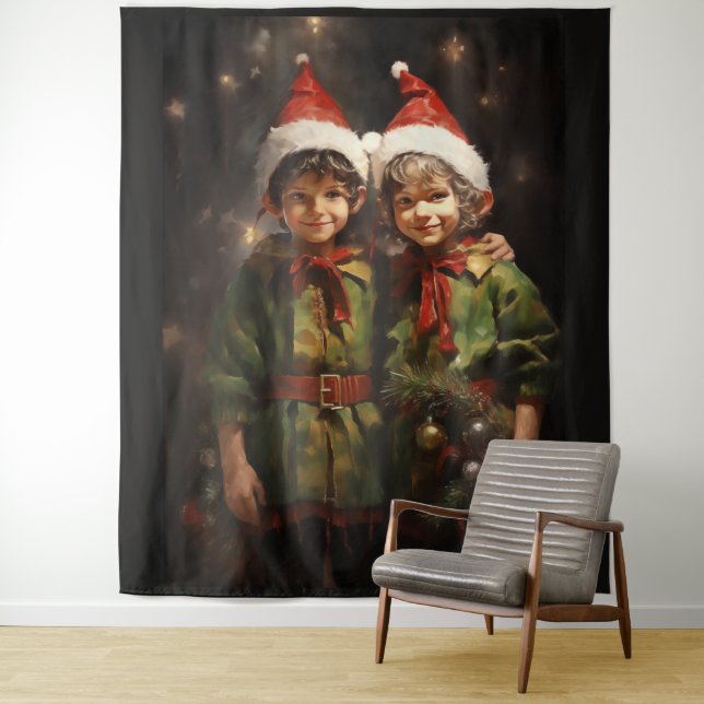 Elf Bestie Friends Tapestry (In Situ)