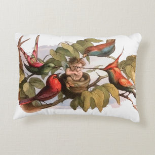 Elf Bird Sprite Pixie Brownie Fairy Tale Decorative Cushion