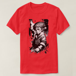 Elf Black ink spatter Christmas T-Shirt