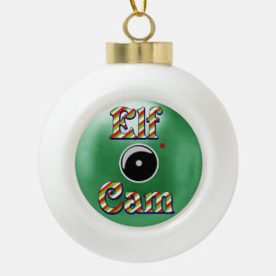 Elf Cam Christmas Ornament/Elf Camera North Pole Ceramic Ball Christmas Ornament