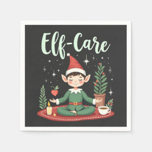 Elf Care Funny Christmas Elf Magical Self Care  Napkin