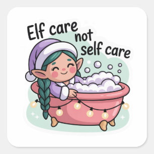 Elf Care Not Self Care Sticker Funny Christmas